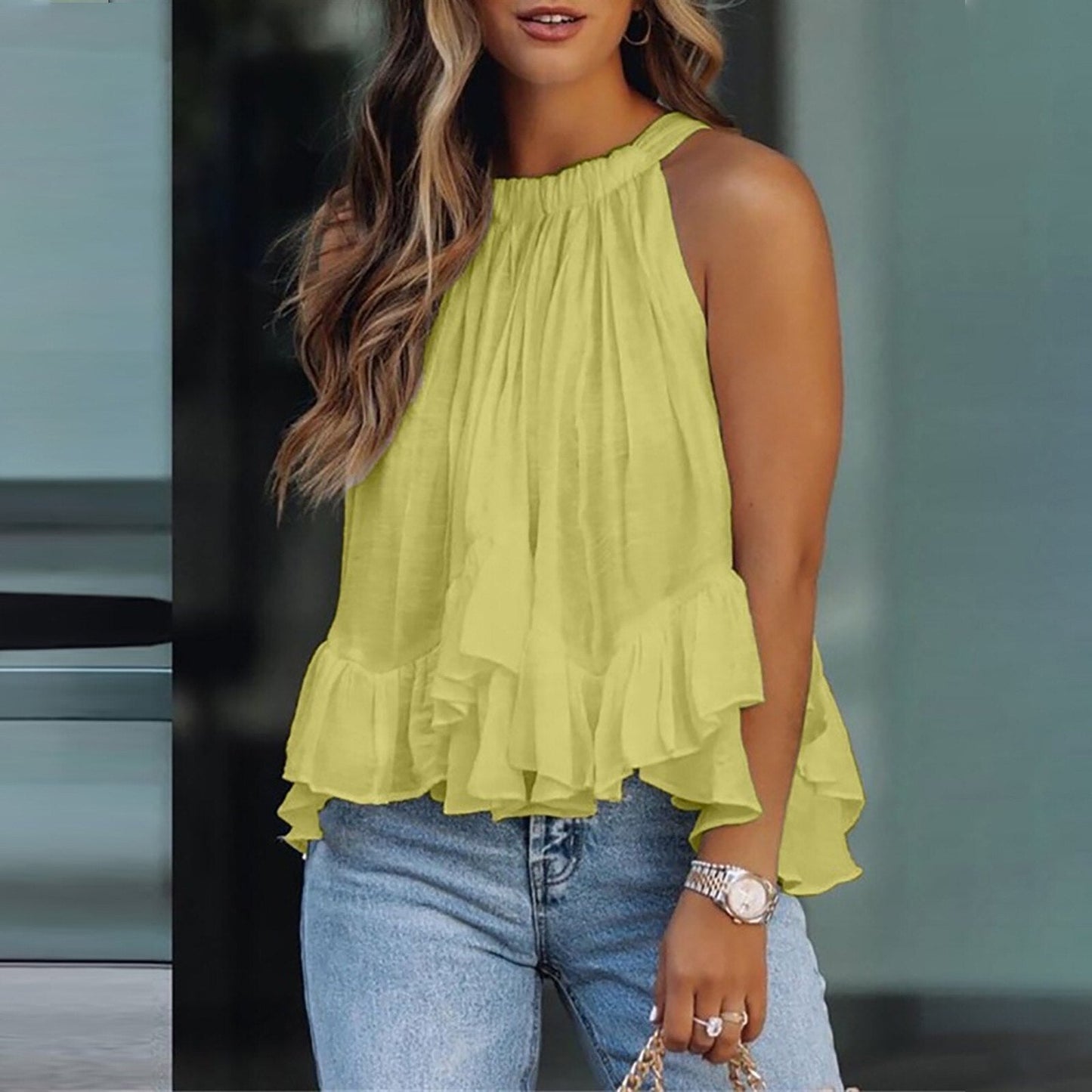 Elegante top met volants voor dames