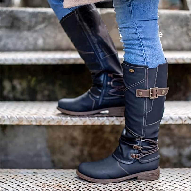 Qualina | Dames Leren Laarzen voor Herfst & Winter