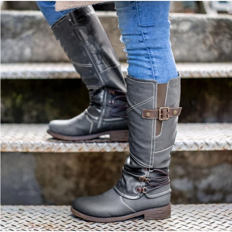 Qualina | Dames Leren Laarzen voor Herfst & Winter