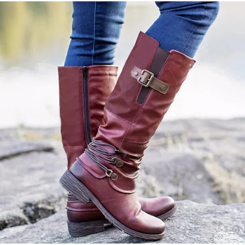 Qualina | Dames Leren Laarzen voor Herfst & Winter