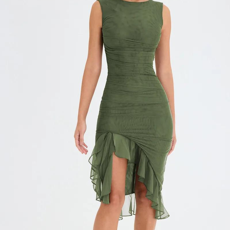 Zelia midijurk met ruches