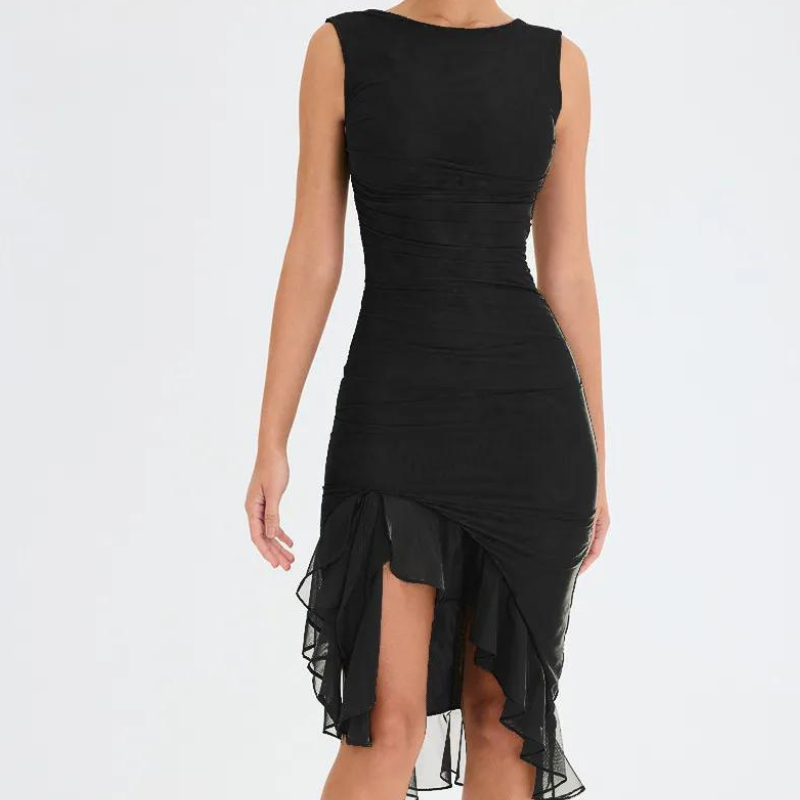 Zelia midijurk met ruches