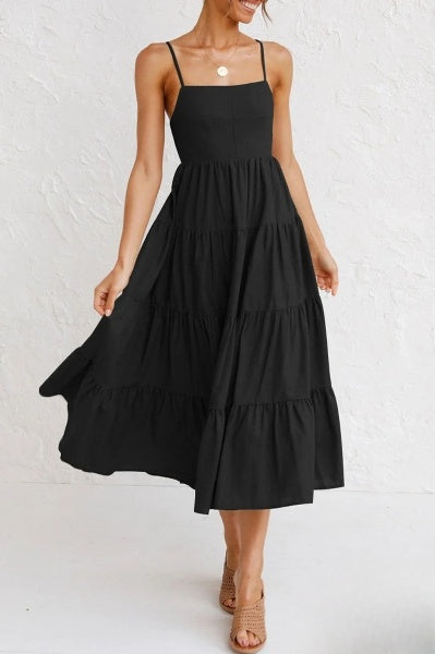 A-lijn jurk met spaghettibandjes