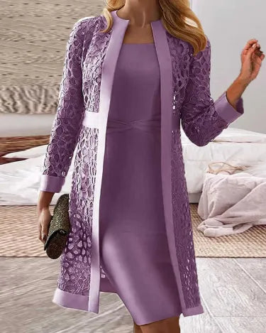 Lucy Dames kanten vest jurk tweedelige set