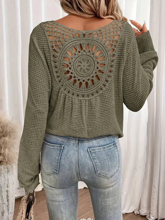 Elegant shirt met Vhals in reliëf