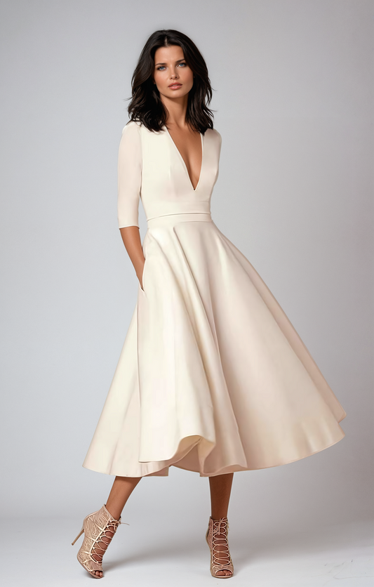 Faye 60s retro uitlopende trapezejurk