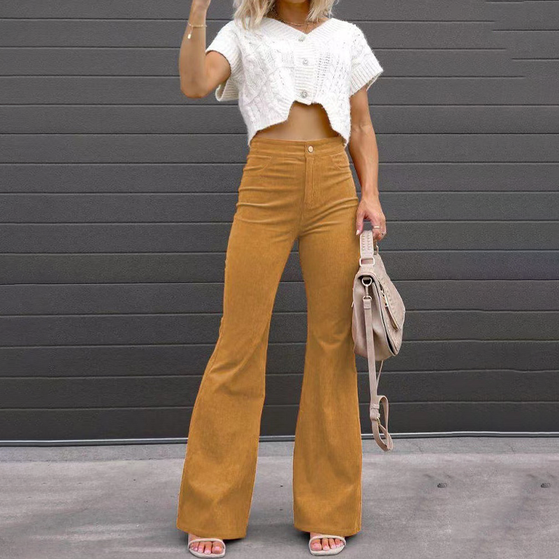Isabelle | High-Waisted Fluwelen Broek | Modieus en Comfortabel | Luxe Stof