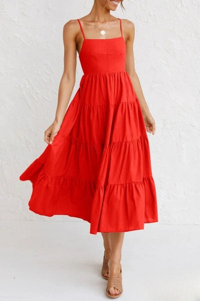 A-lijn jurk met spaghettibandjes