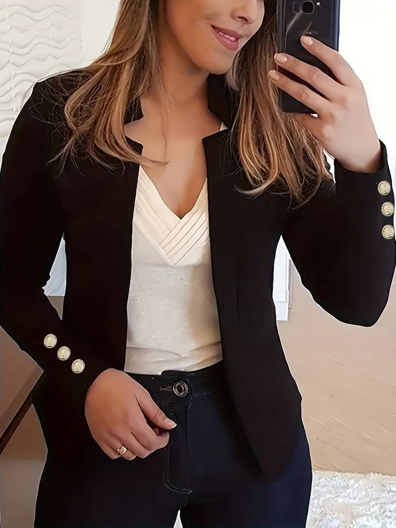 Emma casual blazer met lange mouwen en knopen