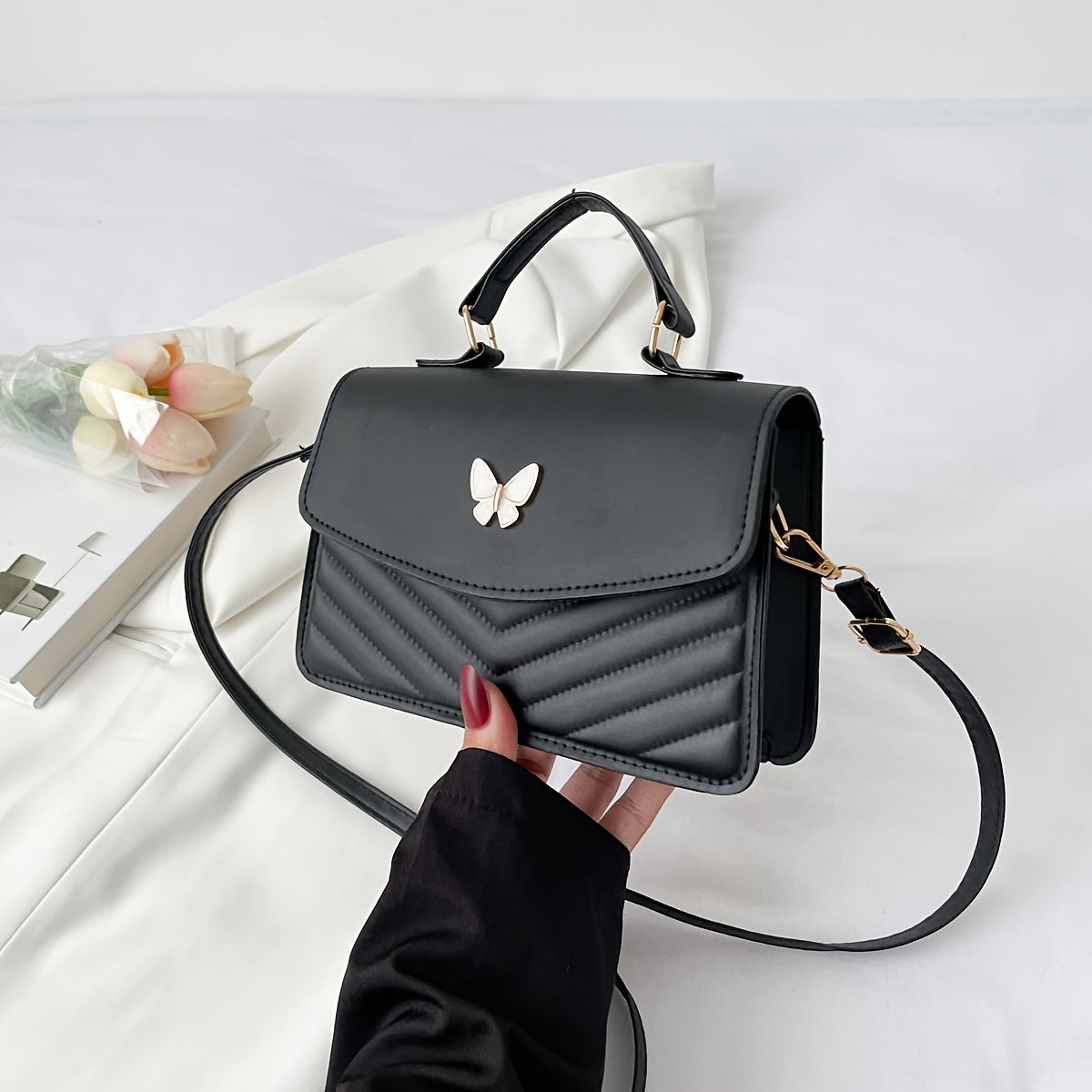 Sophie | Trendy crossbody en schoudertas in effen kleur