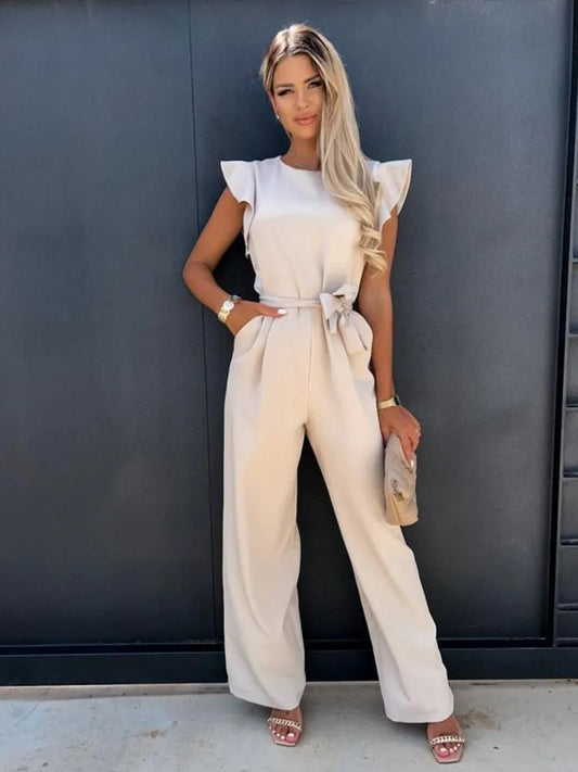 Elegante jumpsuit met ruches Cayce