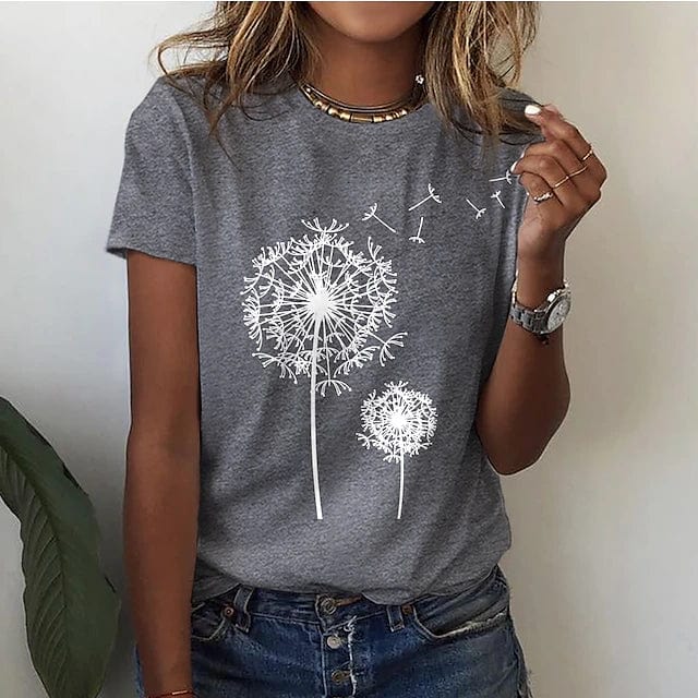 Renate - Elegant paardenbloem t-shirt voor een unieke look