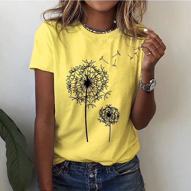 Renate - Elegant paardenbloem t-shirt voor een unieke look