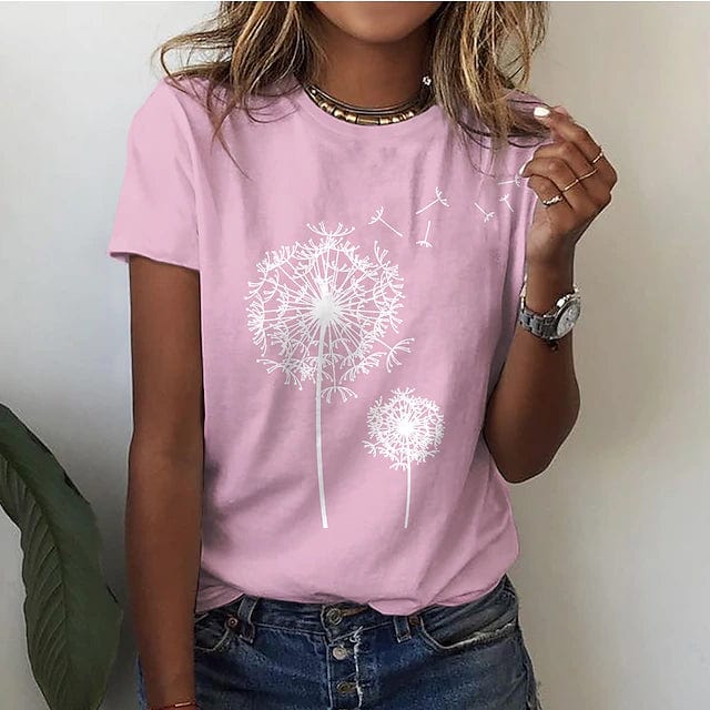Renate - Elegant paardenbloem t-shirt voor een unieke look
