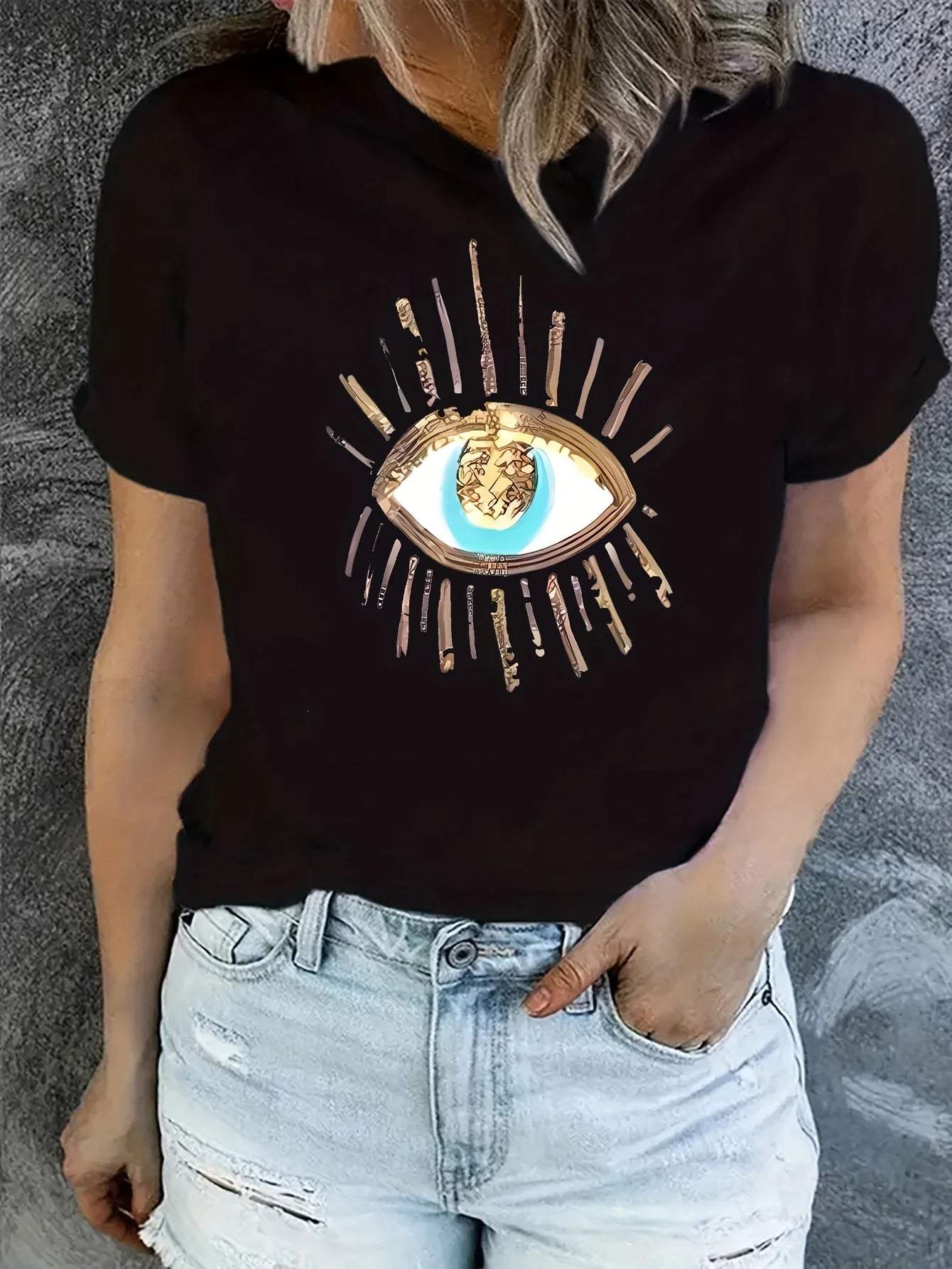 Molly - T-shirt met Oog-print