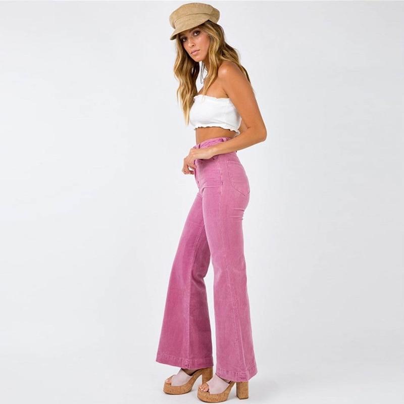 Cadence - Corduroy broek met hoge taille en wijde pijpen