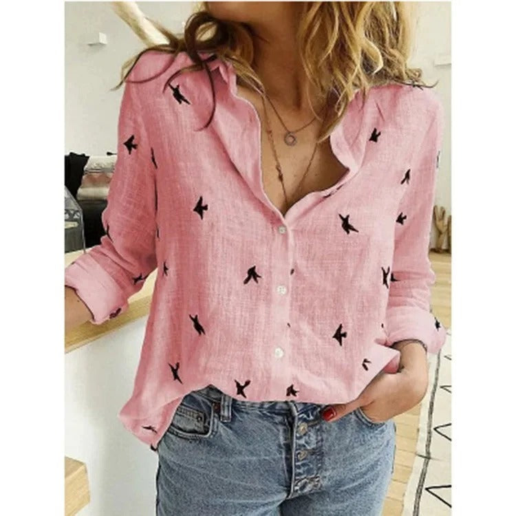 Courtney | Stijlvolle Katoenen Blouse met Knoopsluiting voor Dames