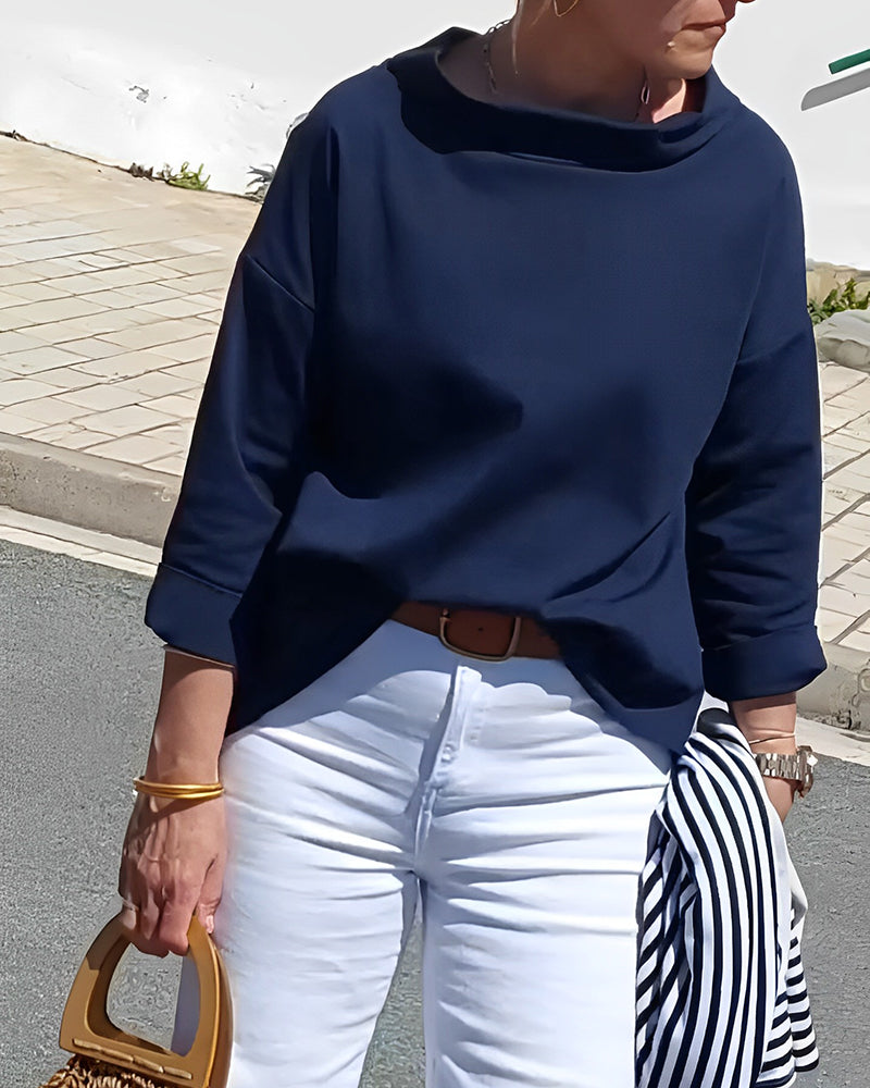 Elegante top met hoge kraag voor dames