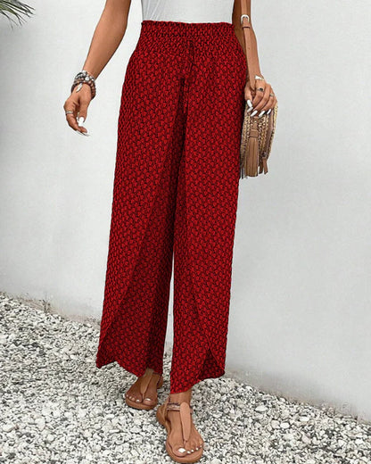 Amelia | Wijde Broek met Geometrische Print | Statement Look | Luchtige Stof