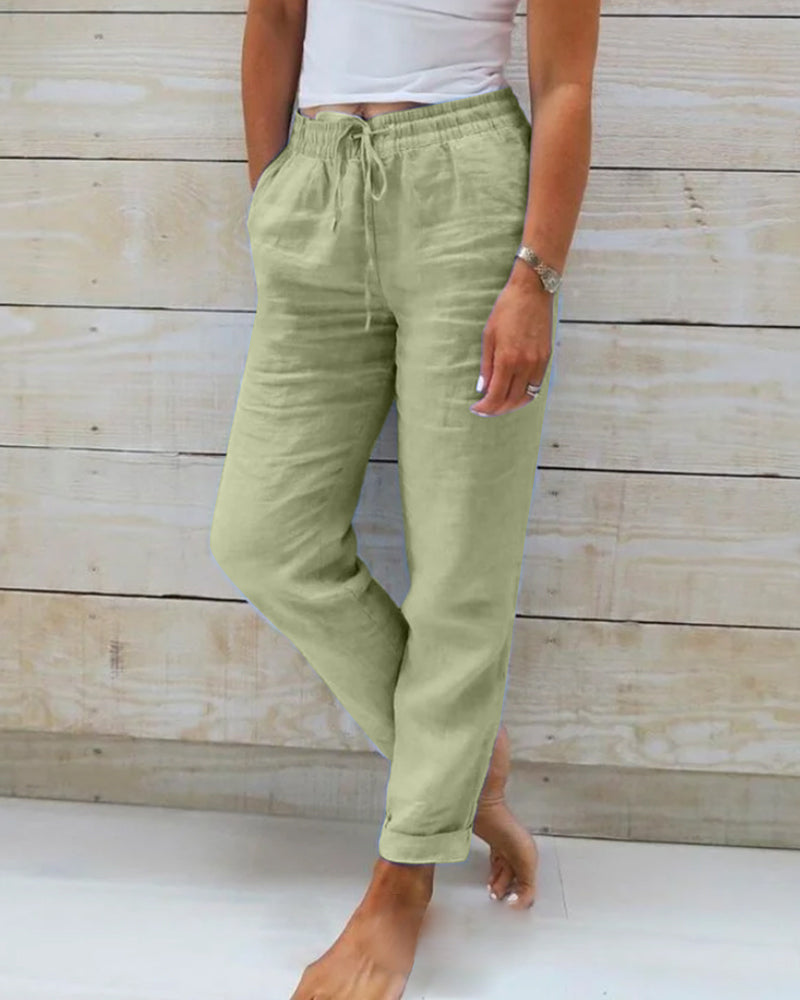 Lena | Casual Linnen Broek | Lichtgewicht & Stijlvol | Relaxed Fit