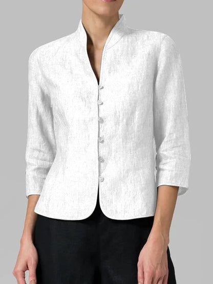 Carmencita Blouse | Hoge Kraag Vrouwenblouse