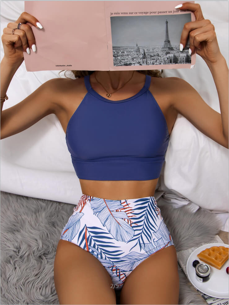 Justina® | Hoogsluitende bikinitop met hotstring