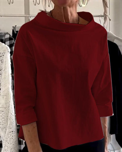 Elegante top met hoge kraag voor dames