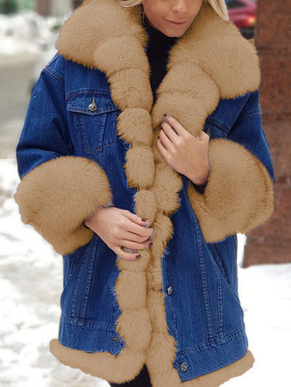 Geertrude Coat | Denim Fur Coat