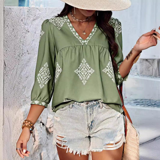 Esme Geborduurde Blouse
