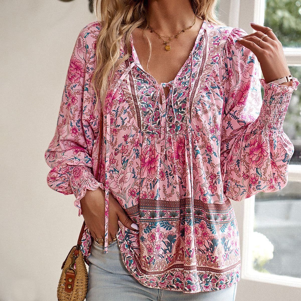Elara Boho Bloemen Blouse