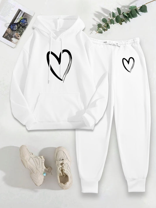 Sharon | Casual Katoenen Hoodie & Sweatbroek Tracksuit Set - Ideaal voor Herfst/Winter