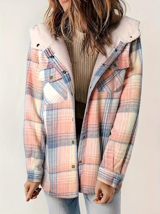 Gezina Coat | Women's Checked Hooded Coat