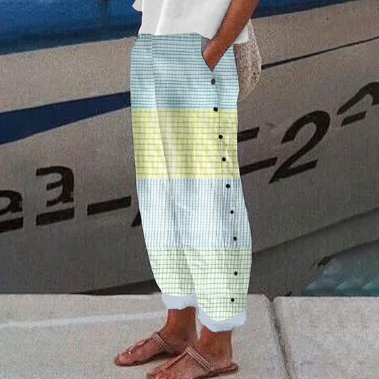Casual Blauwe broek met zijzakken