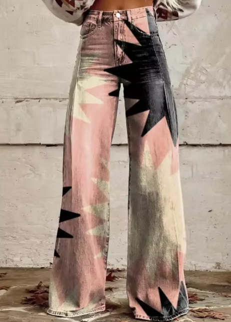 Wijde broek met kleurrijke print