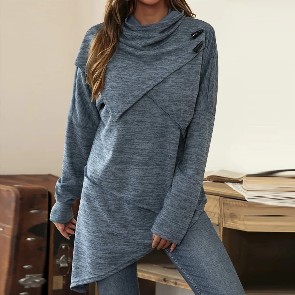 Yerika Top | Asymmetrische Top met lange mouwen