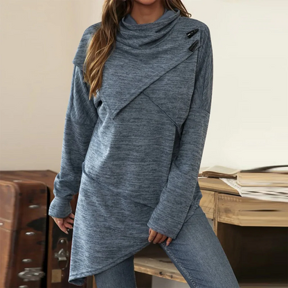 Yerika Top | Asymmetrische Top met lange mouwen