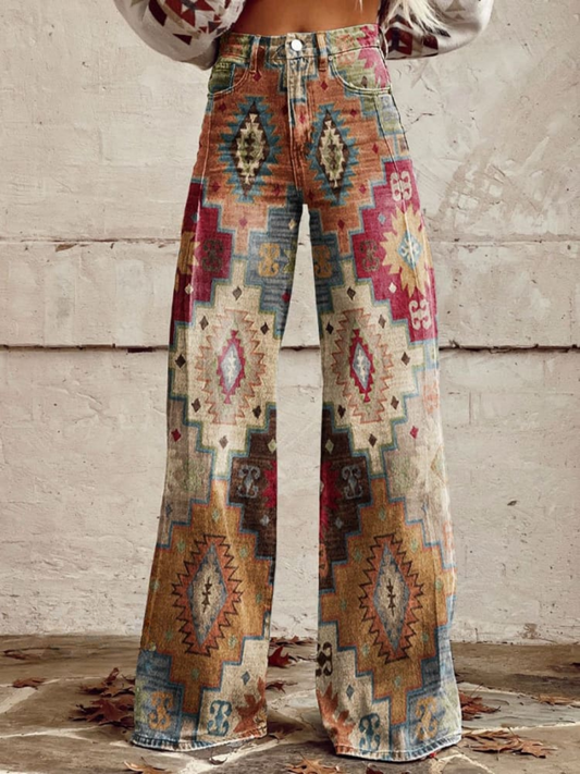 Uitlopende boho broek voor dames