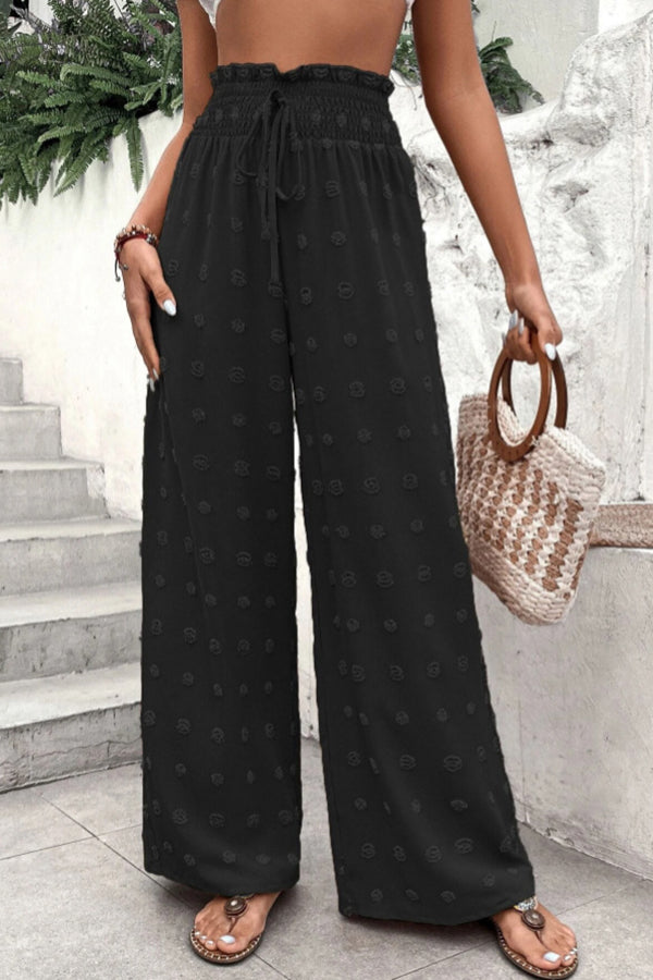 jacquard broek met hoge taille en wijde pijpen