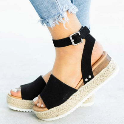Jimena® | Damesplatformsandalen met verstelbaar enkelbandje