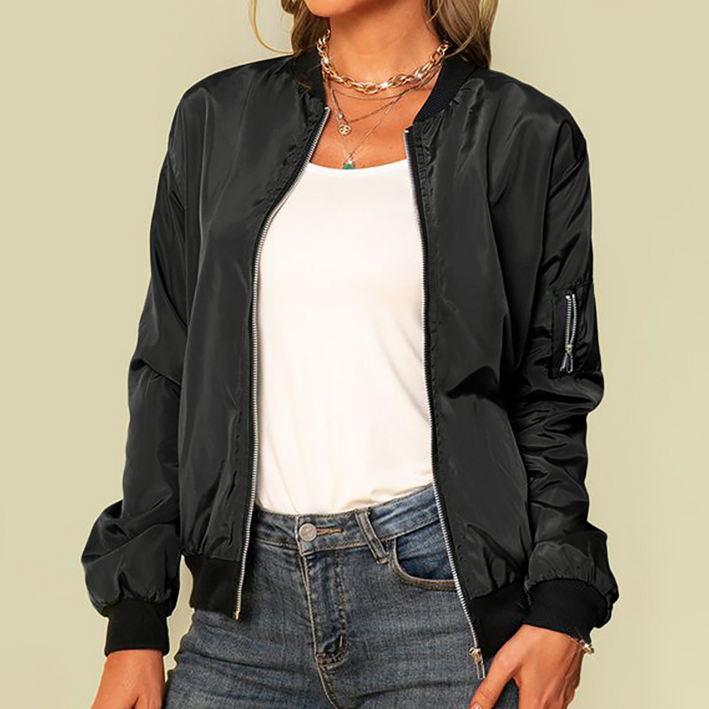 Bretta Jacket | Casual Zip-Up Bomber Jacket