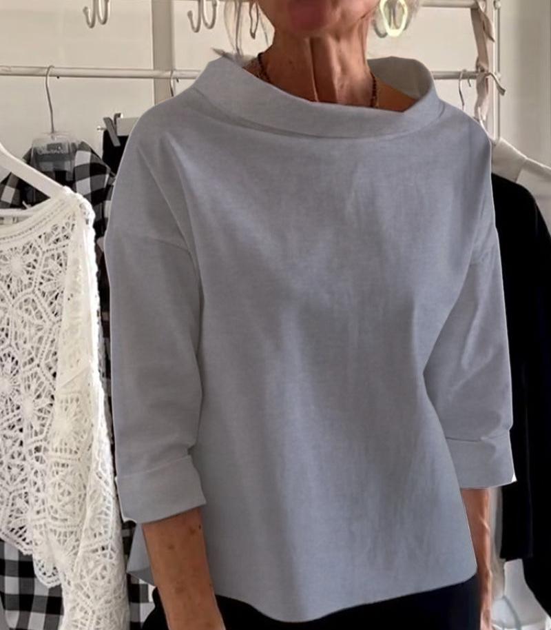 Elegante top met hoge kraag voor dames