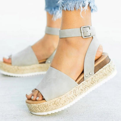 Jimena® | Damesplatformsandalen met verstelbaar enkelbandje