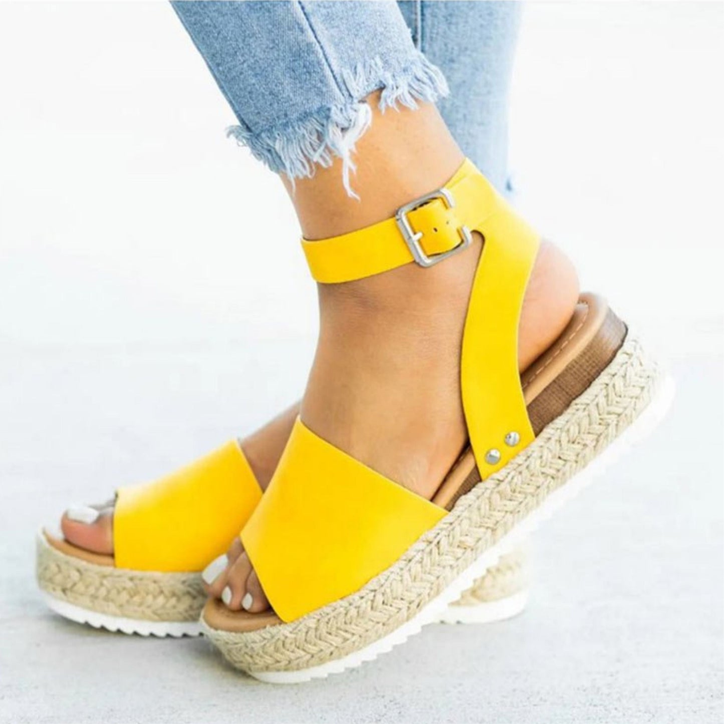 Jimena® | Damesplatformsandalen met verstelbaar enkelbandje