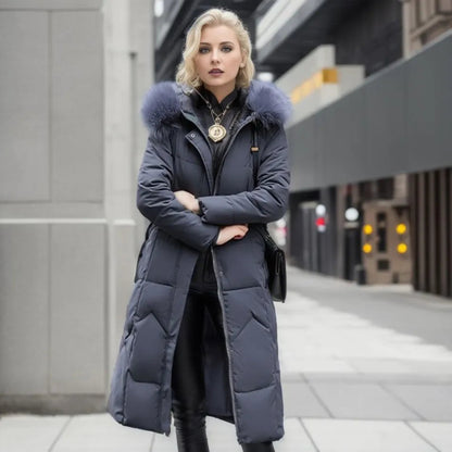 Navy - Lange warme winterjas