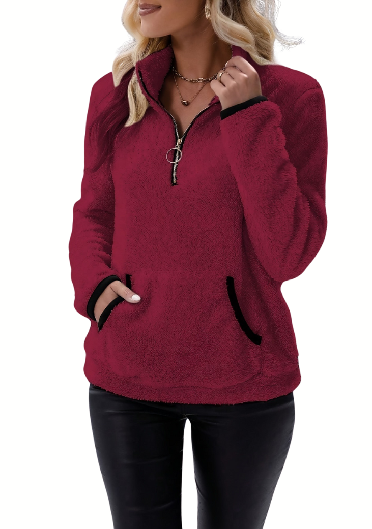 Sharon | Fleece met halve rits