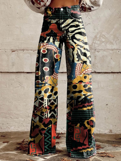 Sandara - Artistieke Hoge Taille Broek voor Vrouwen