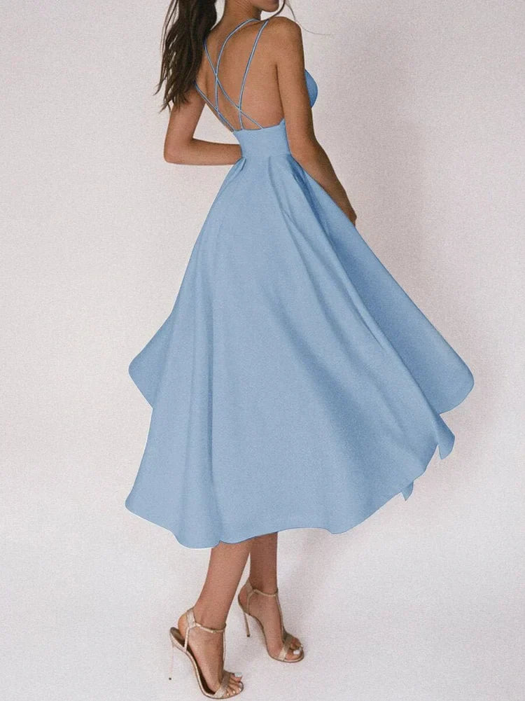 Elegante strapless jurk met V-halslijn