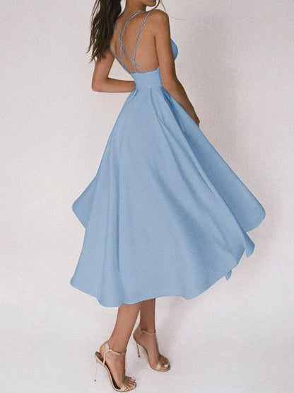 Elegante strapless jurk met V-halslijn