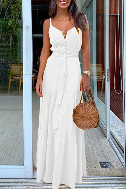 Klassieke vloerlange maxi jurk