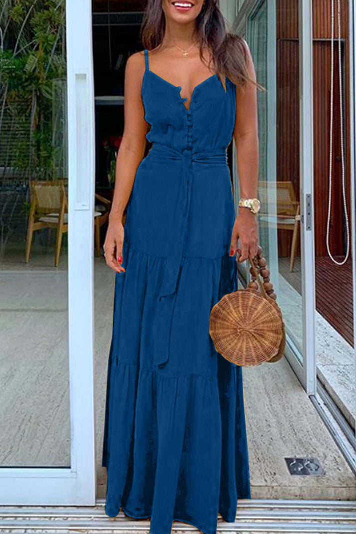 Klassieke vloerlange maxi jurk